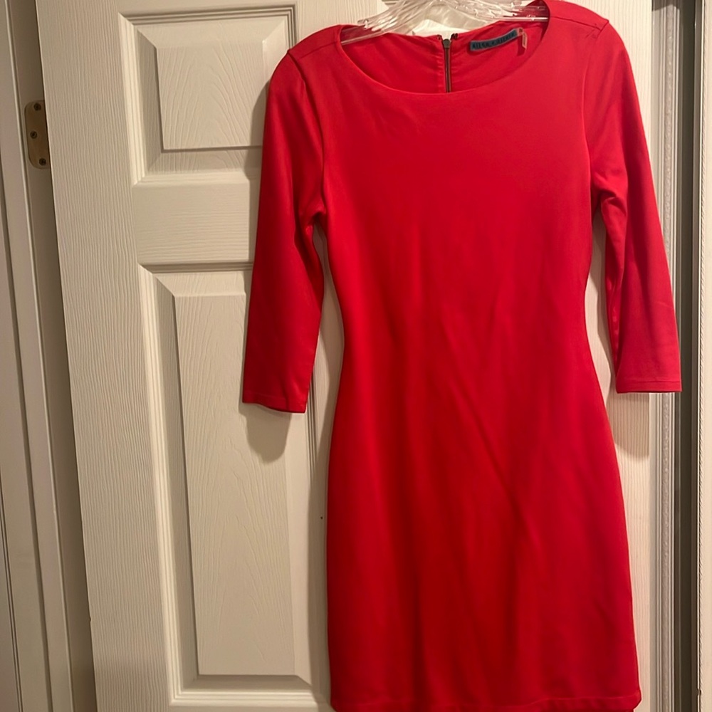 Alice and Olivia gorgeous red mini dress with open back.